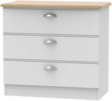 Victoria 3 Drawer Chest with Riviera Oak Top