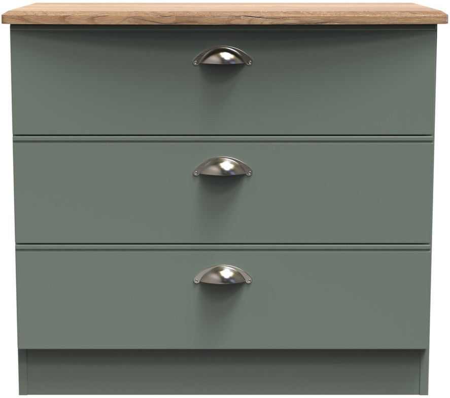 Victoria 3 Drawer Chest with Riviera Oak Top