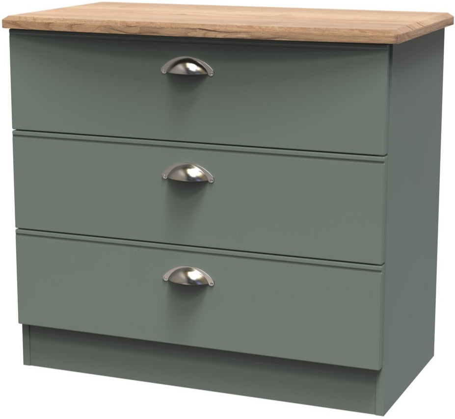 Victoria 3 Drawer Chest with Riviera Oak Top
