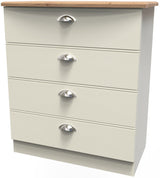 Victoria 4 Drawer Chest with Riviera Oak Top