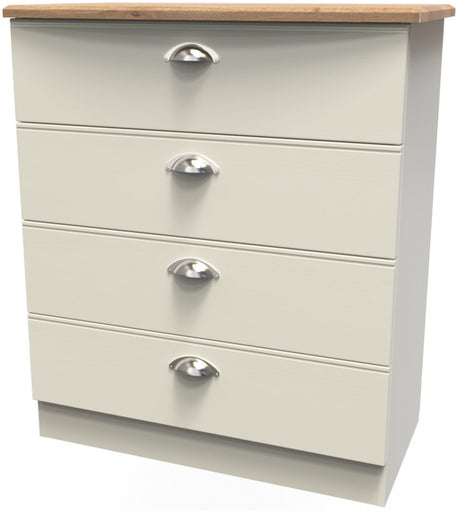 Victoria 4 Drawer Chest with Riviera Oak Top