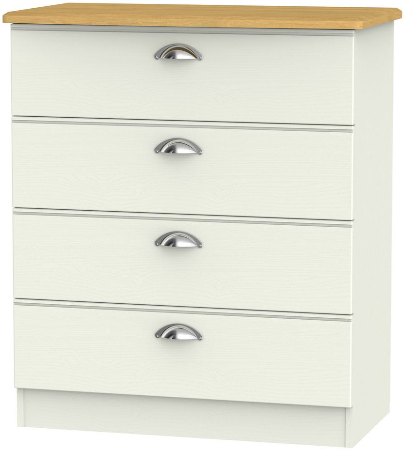 Victoria 4 Drawer Chest with Riviera Oak Top