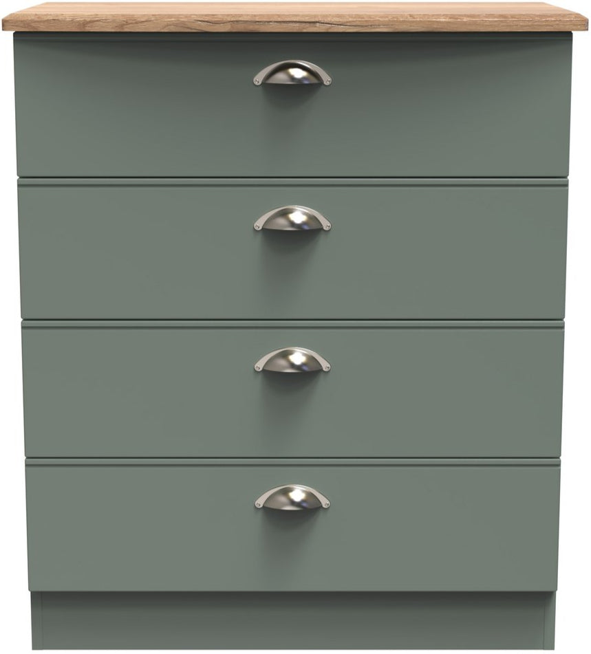 Victoria 4 Drawer Chest with Riviera Oak Top