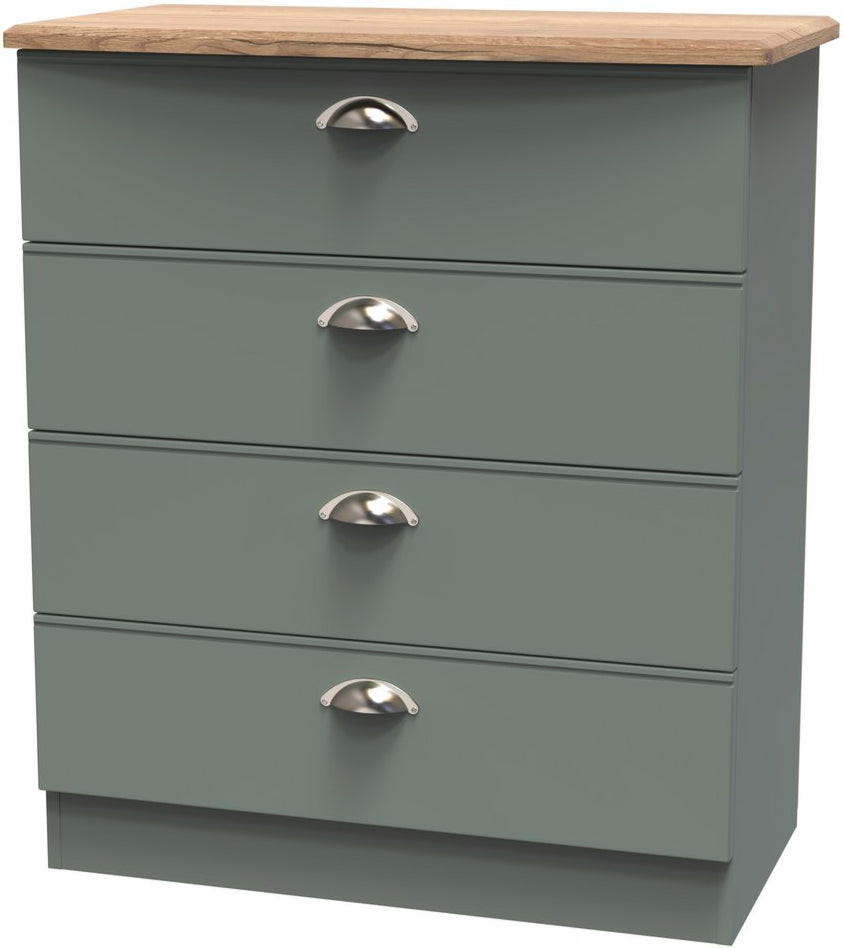 Victoria 4 Drawer Chest with Riviera Oak Top