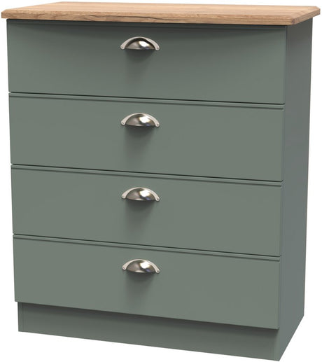 Victoria 4 Drawer Chest with Riviera Oak Top