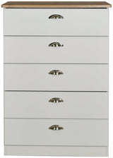 Victoria 5 Drawer Chest with Riviera Oak Top
