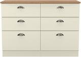 Victoria 6 Drawer Midi Chest with Riviera Oak Top