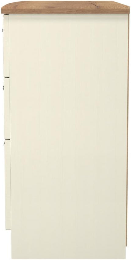 Victoria 6 Drawer Midi Chest with Riviera Oak Top