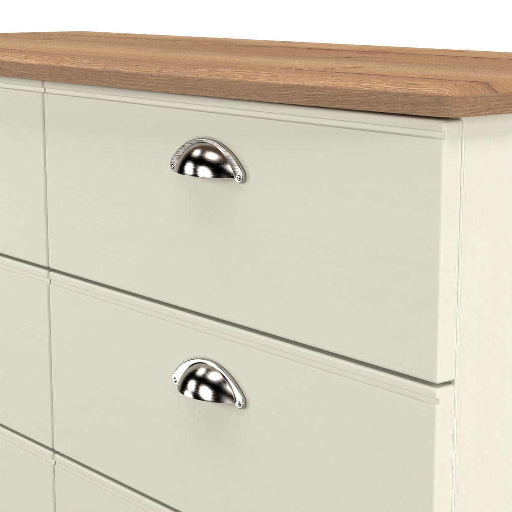 Victoria 6 Drawer Midi Chest with Riviera Oak Top