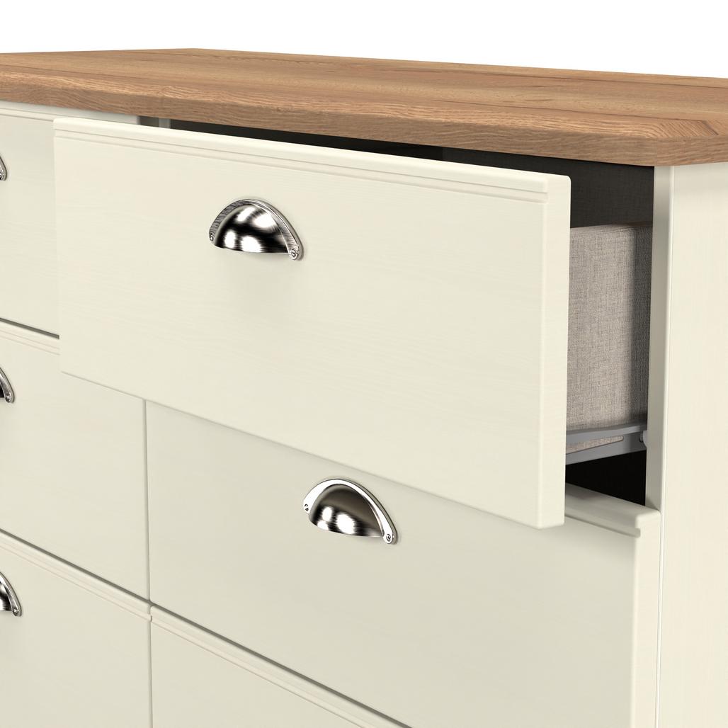 Victoria 6 Drawer Midi Chest with Riviera Oak Top