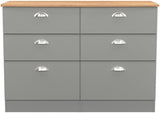 Victoria 6 Drawer Midi Chest with Riviera Oak Top