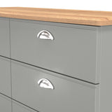 Victoria 6 Drawer Midi Chest with Riviera Oak Top
