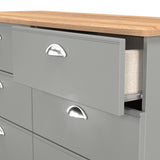 Victoria 6 Drawer Midi Chest with Riviera Oak Top