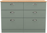 Victoria 6 Drawer Midi Chest with Riviera Oak Top