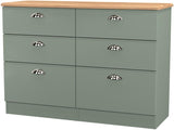 Victoria 6 Drawer Midi Chest with Riviera Oak Top