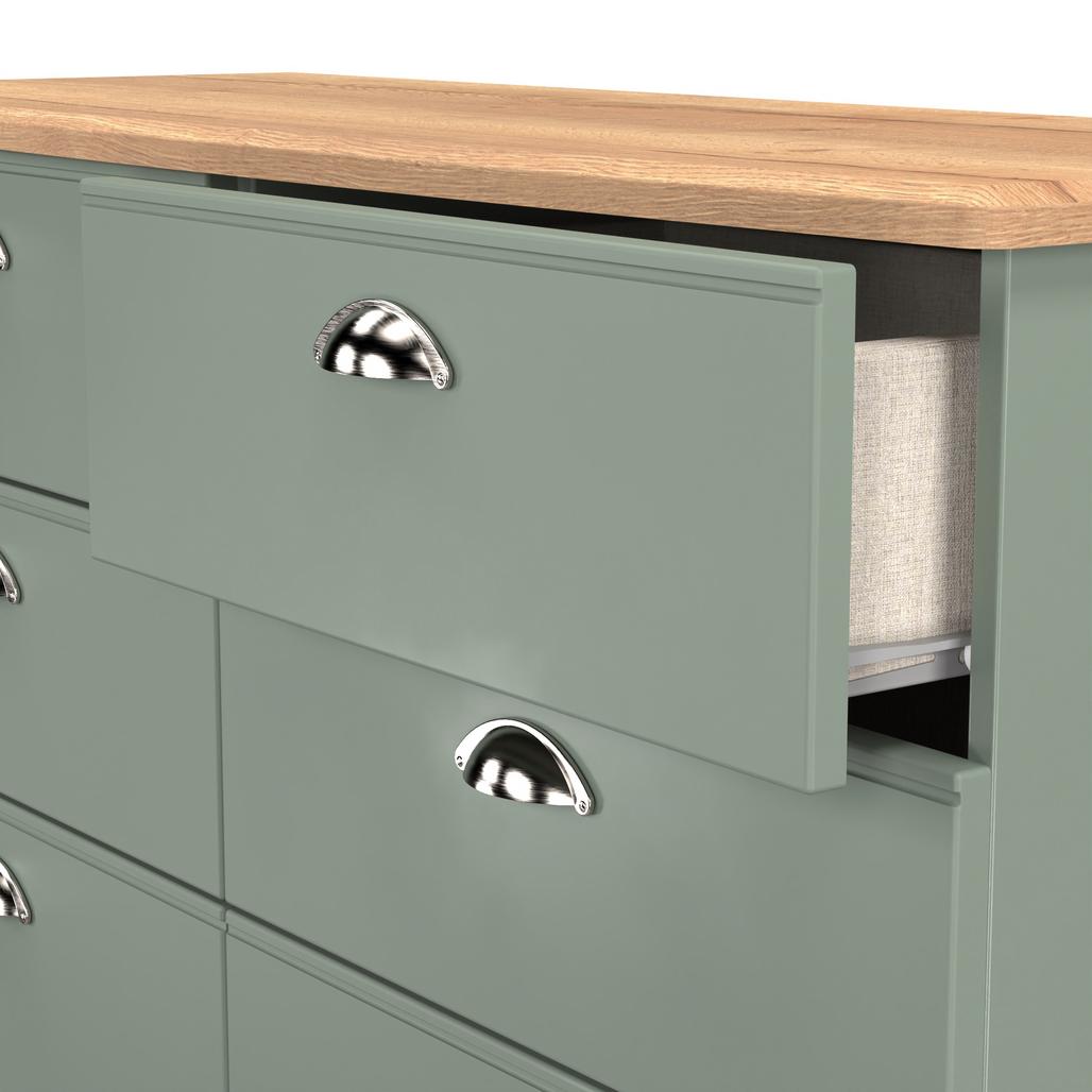 Victoria 6 Drawer Midi Chest with Riviera Oak Top