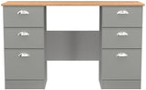 Victoria 6 Drawer Double Pedestal Desk with Oak Top
