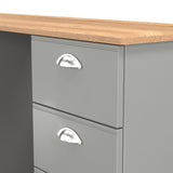 Victoria 6 Drawer Double Pedestal Desk with Oak Top