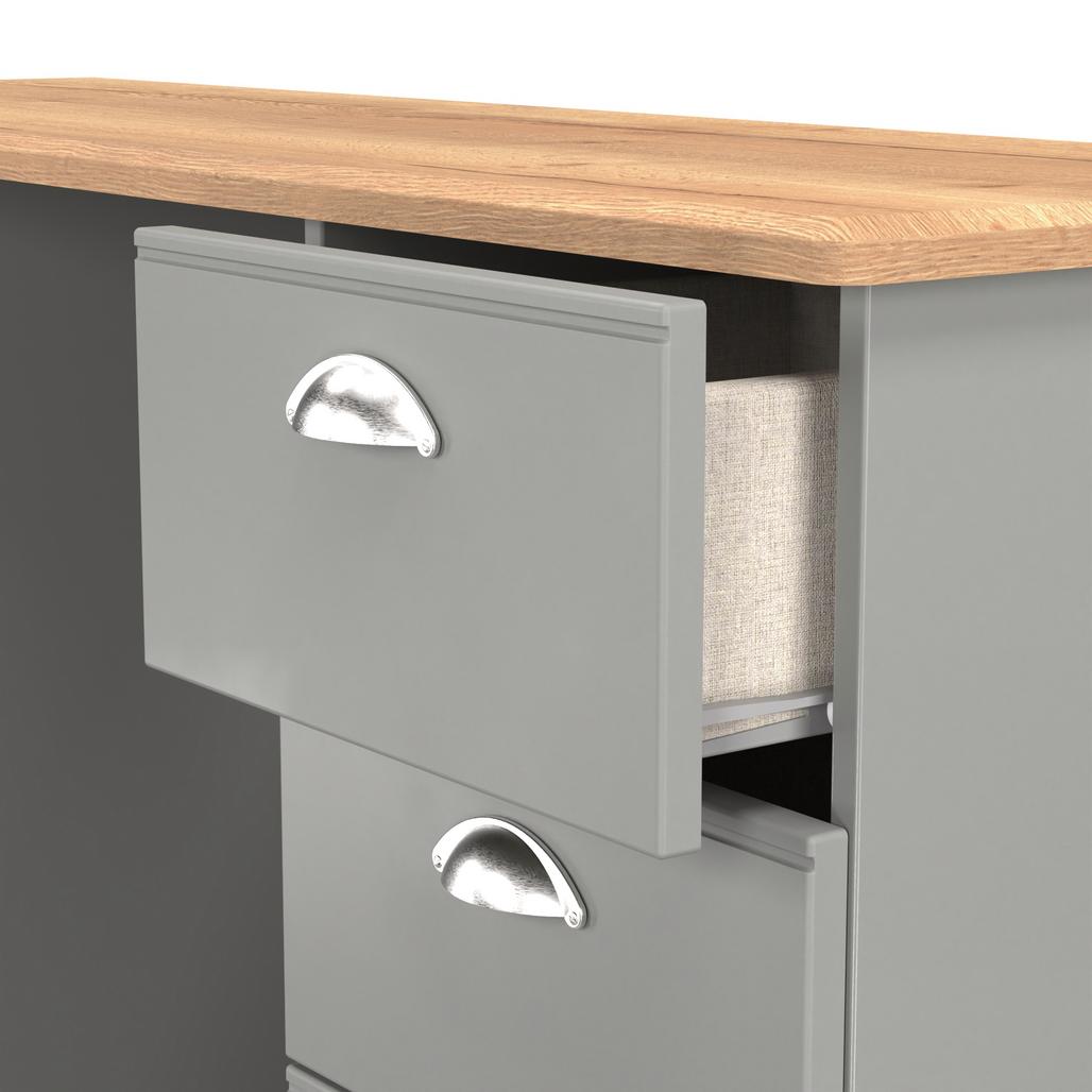 Victoria 6 Drawer Double Pedestal Desk with Oak Top