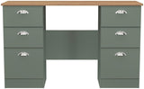 Victoria 6 Drawer Double Pedestal Desk with Oak Top