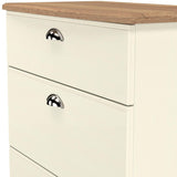 Victoria 3 Drawer Deep Chest of Drawers with Oak Top