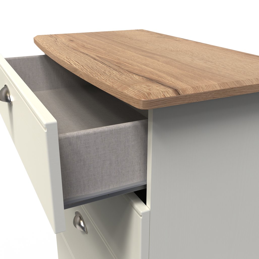 Victoria 4 Drawer Deep Chest of Drawers with Oak Top