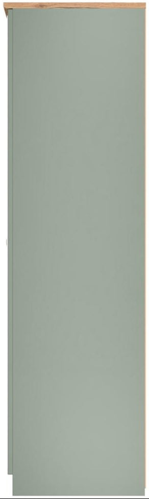 Victoria Mirrored 2 Door Double Wardrobe with Oak Top