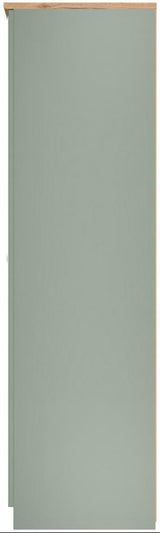 Victoria Mirrored 2 Door Double Wardrobe with Oak Top
