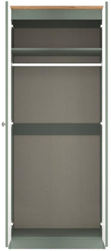 Victoria Mirrored 2 Door Double Wardrobe with Oak Top