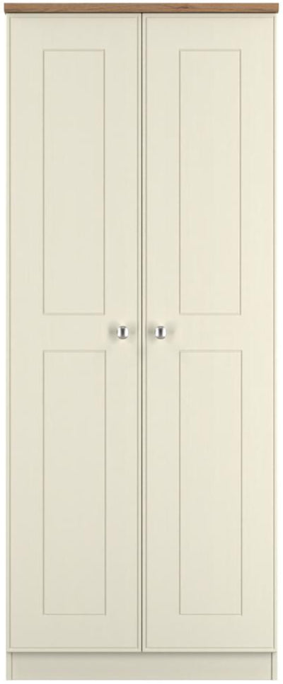 Victoria 2 Door Double Wardrobe with Oak Top
