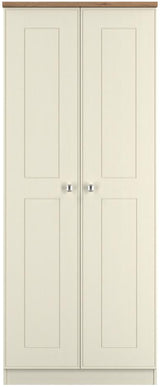 Victoria 2 Door Double Wardrobe with Oak Top