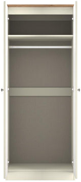 Victoria 2 Door Double Wardrobe with Oak Top