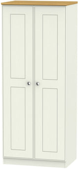 Victoria 2 Door Double Wardrobe with Oak Top
