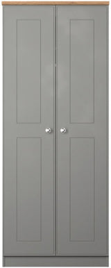 Victoria 2 Door Double Wardrobe with Oak Top