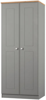 Victoria 2 Door Double Wardrobe with Oak Top