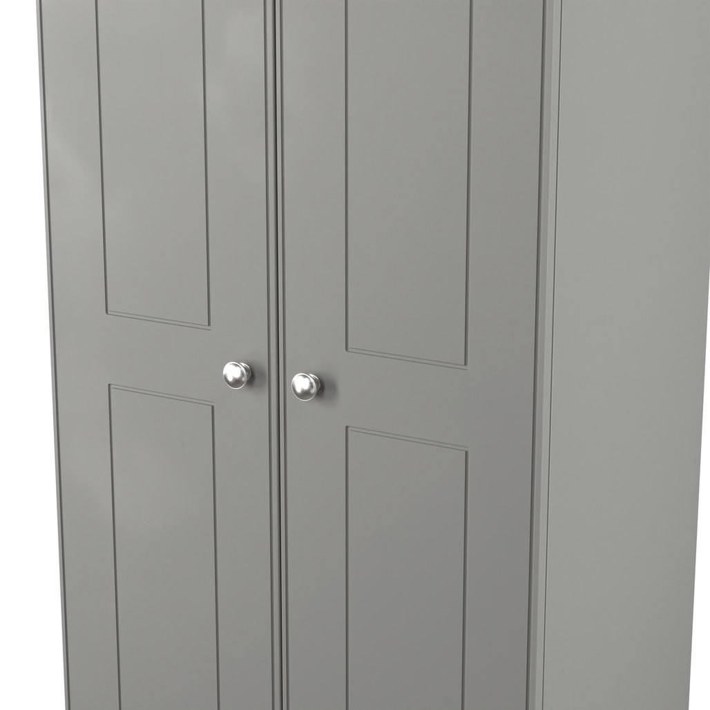 Victoria 2 Door Double Wardrobe with Oak Top