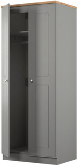 Victoria 2 Door Double Wardrobe with Oak Top