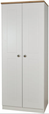 Victoria 2 Door Double Wardrobe with Oak Top