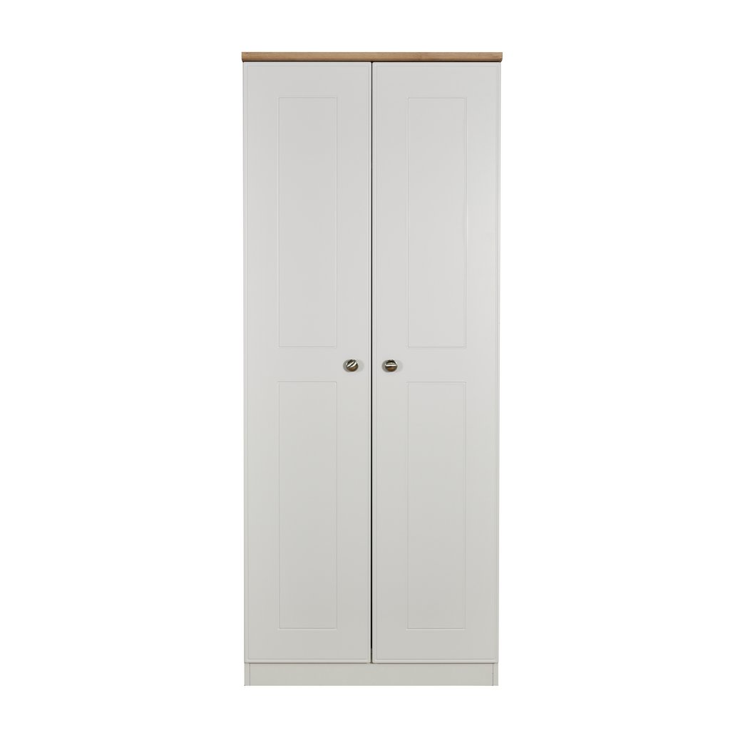 Victoria 2 Door Double Wardrobe with Oak Top
