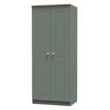 Victoria 2 Door Double Wardrobe with Oak Top