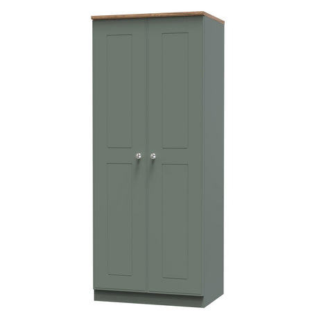 Victoria 2 Door Double Wardrobe with Oak Top