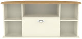 Victoria 1 Drawer Open Shelf Corner TV Unit with Riviera Oak Top