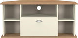 Victoria 1 Drawer Open Shelf Corner TV Unit with Riviera Oak Top