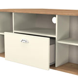Victoria 1 Drawer Open Shelf Corner TV Unit with Riviera Oak Top