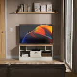 Victoria 1 Drawer Open Shelf TV Unit with Oak Top