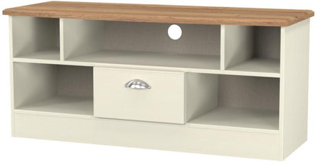 Victoria 1 Drawer Open Shelf TV Unit with Oak Top