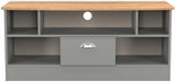 Victoria 1 Drawer Open Shelf TV Unit with Oak Top