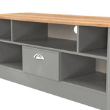 Victoria 1 Drawer Open Shelf TV Unit with Oak Top