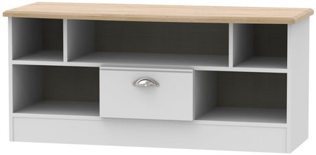 Victoria 1 Drawer Open Shelf TV Unit with Oak Top