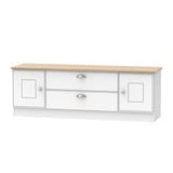 Victoria 2 Door 2 Drawer Wide TV Unit with Oak Top
